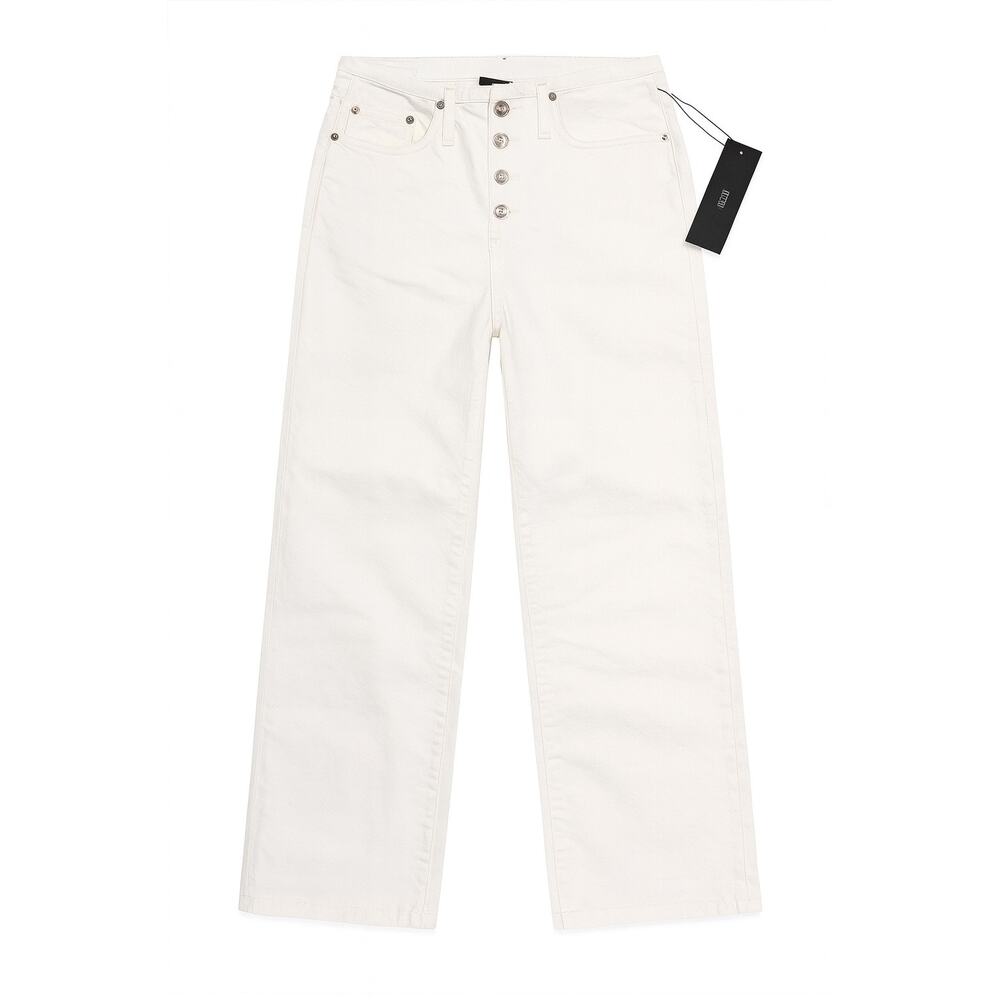 Free People- EDWIN Bound Marli Ankle Jeans White Sz 30 High Rise Button Fly NWT - Picture 5 of 7